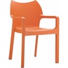 Krzesło ogrodowe z podłokietnikami DIVA pomarańczowe Siesta