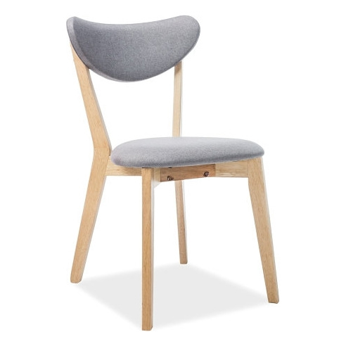Skandynawskie Krzesło drewniane tapicerowane Brando szare Signal do kuchni, salonu i restauracji.