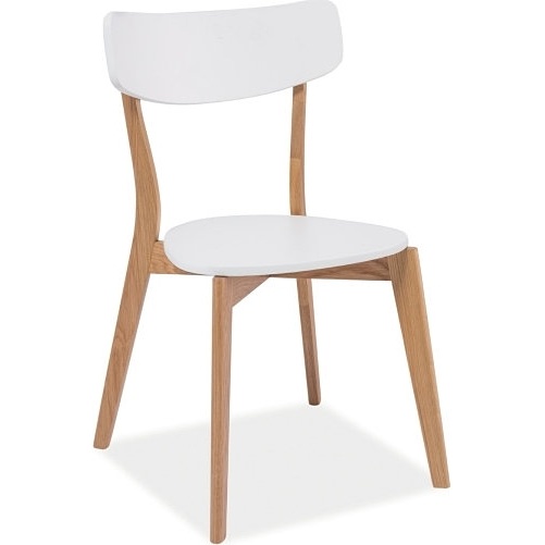 Stylowe Krzesło drewniane skandynawskie Mosso białe Signal do kuchni, salonu i restauracji.