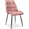 Krzesło welurowe pikowane Chic Velvet różowe Signal do kuchni, jadalni i salonu.