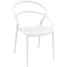 Nowoczesne Krzesło z tworzywa ażurowe PIA białe Siesta do kuchni, jadalni i salonu.