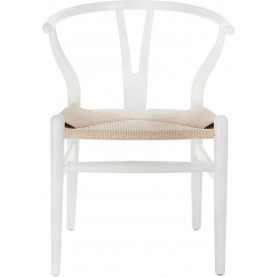 Stylowe Krzesło drewniane skandynawskie Wicker biały/beż D2.Design do kuchni, salonu i restauracji. 2