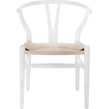 Stylowe Krzesło drewniane skandynawskie Wicker biały/beż D2.Design do kuchni, salonu i restauracji.