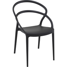 Stylowe Krzesło z tworzywa PIA czarne Siesta do stołu.