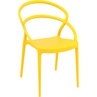 Stylowe Krzesło z tworzywa PIA żółte Siesta do stołu.