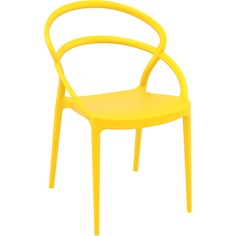Stylowe Krzesło z tworzywa PIA żółte Siesta do stołu.