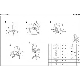 Fotel gabinetowy DESMOND popielaty Halmar do biurka.