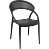 Nowoczesne Krzesło ażurowe z podłokietnikami SUNSET czarne Siesta do kuchni, jadalni i salonu.