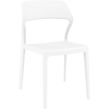 Stylowe Krzesło z tworzywa SNOW białe Siesta do stołu.