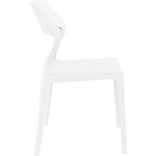 Stylowe Krzesło z tworzywa SNOW białe Siesta do stołu.
