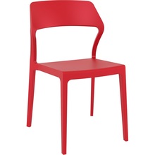 Stylowe Krzesło z tworzywa SNOW czerwone Siesta do stołu.