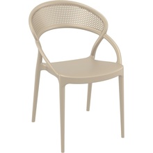 Nowoczesne Krzesło ażurowe z podłokietnikami SUNSET szarobrązowe Siesta do kuchni, jadalni i salonu.