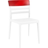 Stylowe Krzesło z tworzywa MOON białe/czerwone przezroczyste Siesta do salonu, kuchni i restuaracji.