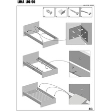 Łóżko jednoosobowe LIMA 90 białe Halmar
