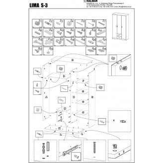 Szafa LIMA 120 dąb sonoma Halmar do sypialni i salonu.