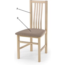 Klasyczne Krzesło drewniane tapicerowane PAWEŁ dąb sonoma Halmar do kuchni, salonu i jadalni.