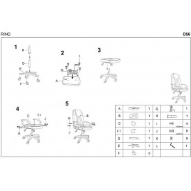 Fotel biurowy pracowniczy RINO popielaty Halmar do biurka. 2