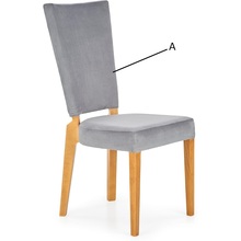 Klasyczne Krzesło tapicerowane na drewnianych nogach ROIS dąb miodowy/popielaty Halmar do kuchni, salonu i jadalni.