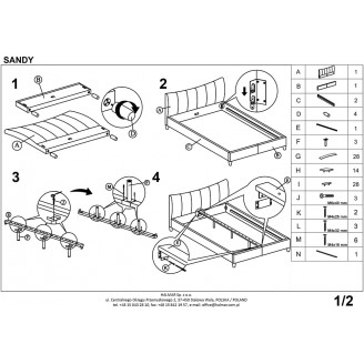Stylowe Łóżko z eskoskóry SANDY białe Halmar do sypialni.