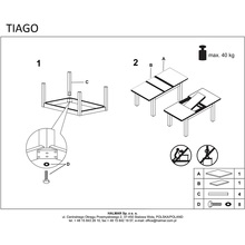 Stół rozkładany skandynawski TIAGO 140x80 dąb lancelot/biały Halmar do jadalni, kuchni i salonu.