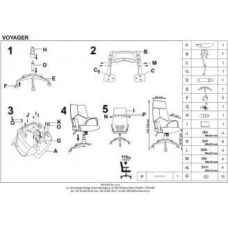 Fotel gabinetowy biurowy VOYAGER niebieski Halmar do biurka.