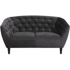 Stylowa Pikowana sofa welurowa 2 os. Ria Vic 150 szara Actona do salonu, poczekalni i kawiarni. 2