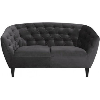 Stylowa Pikowana sofa welurowa 2 os. Ria Vic 150 szara Actona do salonu, poczekalni i kawiarni.