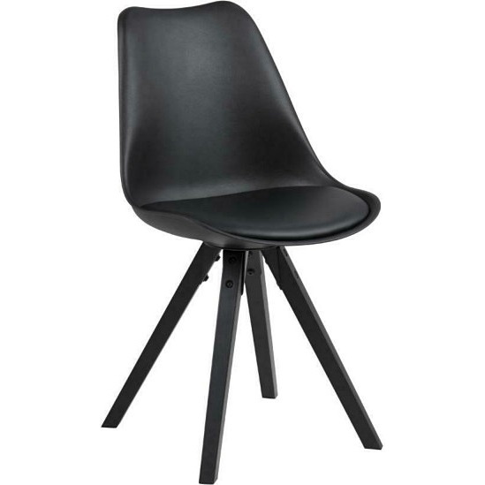 Stylowe Krzesło designerskie z poduszką Dima czarne Actona do stołu.