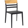 Stylowe Krzesło z tworzywa MOON czarne/bursztynowe przezroczyste Siesta do salonu, kuchni i restuaracji.