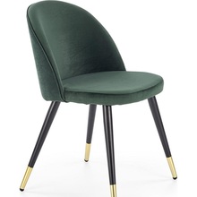 Stylowe Krzesło tapicerowane glamour K315 ciemno zielone Halmar do stołu w jadalni.