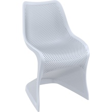 Designerskie Krzesło ażurowe z tworzywa BLOOM srebrnoszare Siesta do kuchni, kawiarni i restauracji.