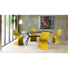 Nowoczesne Krzesło ażurowe z tworzywa BLOOM żółte Siesta do kuchni, jadalni i salonu.
