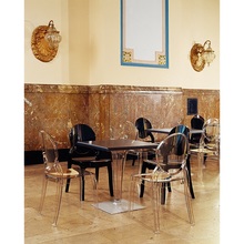Designerskie Krzesło z tworzywa ELIZABETH lśniące czarne Siesta do kuchni, kawiarni i restauracji.