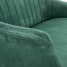 Stylowa Tapicerowana sofa wypoczynkowa na złotych nogach Elegance II 132 ciemno zielony Halmar do salonu, poczekalni i kawiarni.
