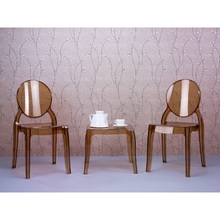 Designerskie Krzesło z tworzywa ELIZABETH bursztynowe przezroczyste Siesta do kuchni, kawiarni i restauracji.