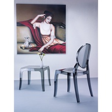 Designerskie Krzesło z tworzywa ELIZABETH czarne przezroczyste Siesta do kuchni, kawiarni i restauracji.