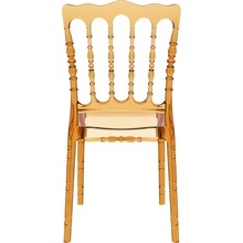Stylowe Krzesło weselne OPERA bursztynowe przezroczyste Siesta do salonu, kuchni i restuaracji.