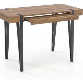 Stylowe Biurko industrialne z szufladą B-39 110 orzech/czarny Halmar