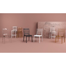 Stylowe Krzesło weselne OPERA bursztynowe przezroczyste Siesta do salonu, kuchni i restuaracji.
