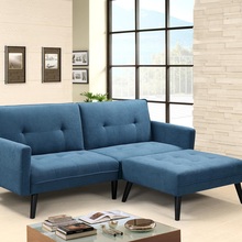 Stylowa Sofa pikowana rozkładana Corner 200 niebieska Halmar do salonu.
