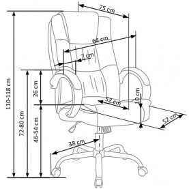 Fotel gabinetowy Relax II ciemny popiel Halmar do biurka. 2