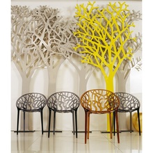 Designerskie Krzesło ażurowe z tworzywa CRYSTAL czarne przezroczyste Siesta do kuchni, kawiarni i restauracji.