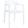Stylowe Krzesło z podłokietnikami CARMEN białe Siesta do salonu, kuchni i restuaracji.