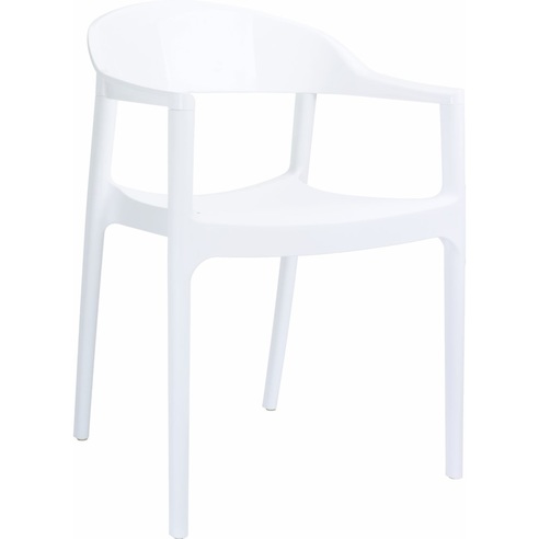 Stylowe Krzesło z podłokietnikami CARMEN białe Siesta do salonu, kuchni i restuaracji.