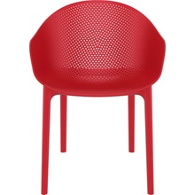 Nowoczesne Krzesło ażurowe z podłokietnikami Sky czerwone Siesta do kuchni, jadalni i salonu.