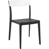 Stylowe Krzesło z tworzywa FLASH czarne/przezroczyste Siesta do salonu, kuchni i restuaracji.