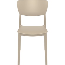 Stylowe Krzesło z tworzywa Monna beżowe Siesta do stołu.