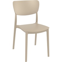 Stylowe Krzesło z tworzywa Monna beżowe Siesta do stołu.