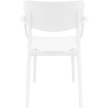 Stylowe Krzesło plastikowe z podłokietnikami Lisa białe Siesta do stołu.
