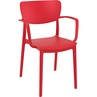 Stylowe Krzesło plastikowe z podłokietnikami Lisa czerwony Siesta do stołu.